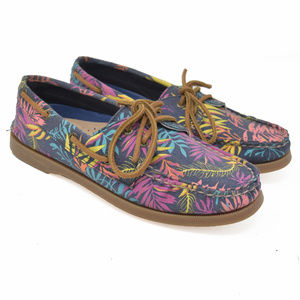 *RARE! Sperry Top Sider Sz 6M Neon Floral Slip On